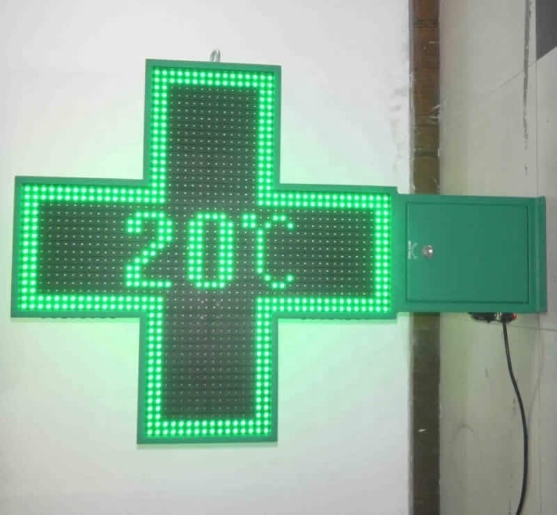 Pantalla LED de cartel digital para farmacia de 80 cm de color único o tricolor