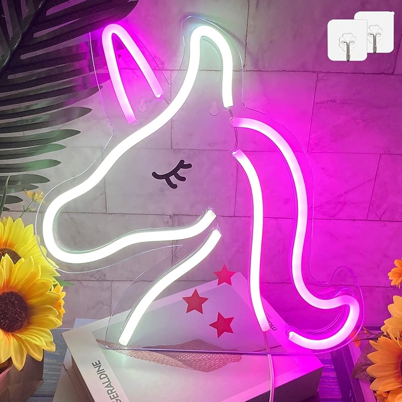 Consumo de energía 1 Iluminación LED de neón de unicornio Perfecto para los amantes de los animales y los jugadores
