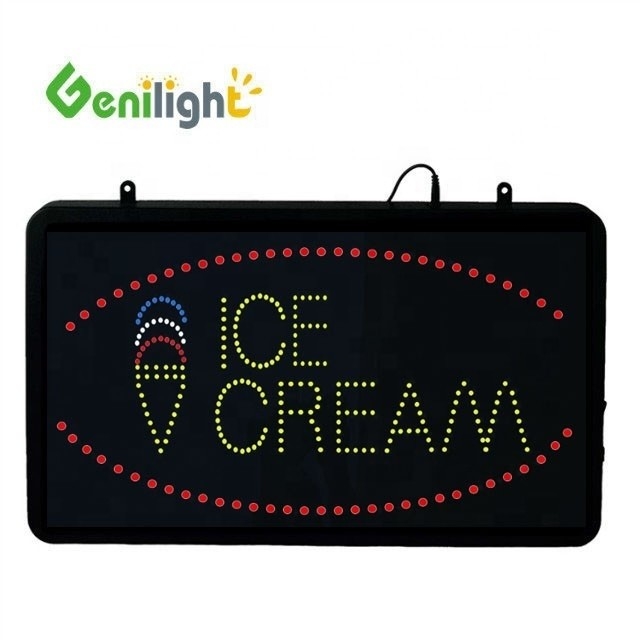 56*33 Tamaño del panel Genilight helado LED acrílico signo abierto con pantalla táctil