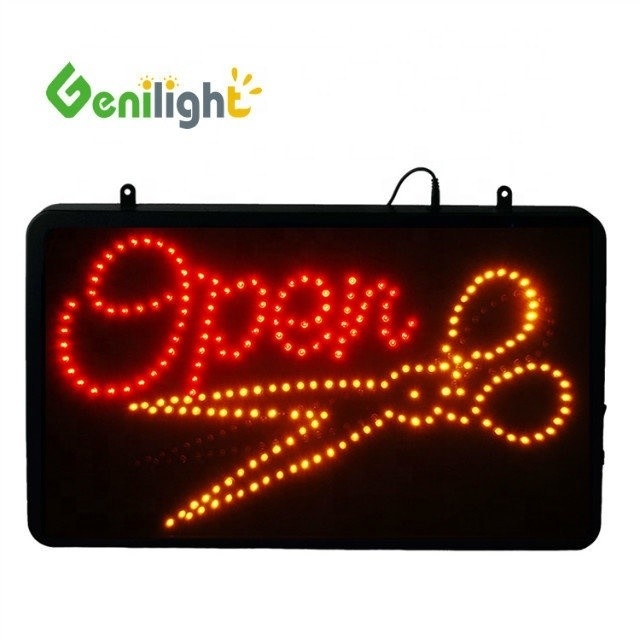 Las tijeras de peluquería cortan el letrero de LED Popular cadena de neón animada para sus necesidades comerciales