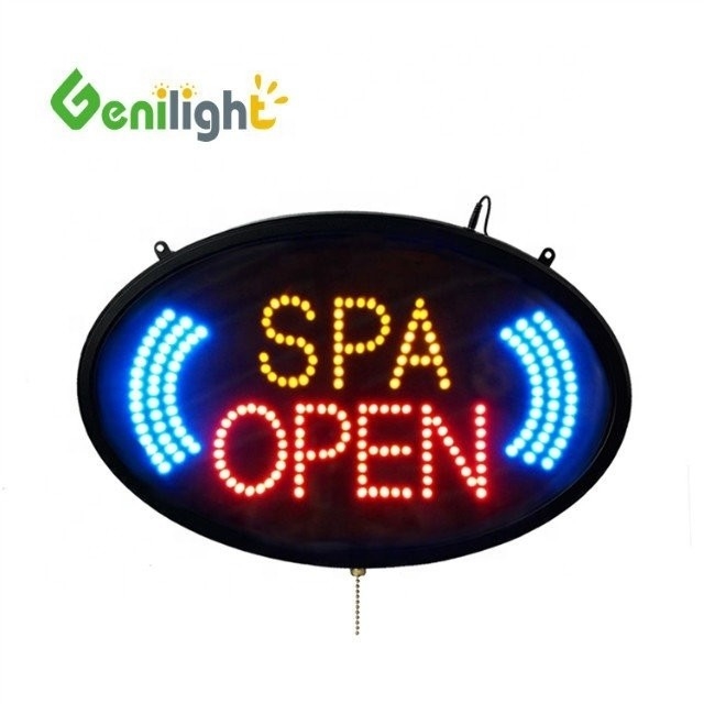 Signo abierto de animación LED de interior con molde abierto de ABS para salón/depilación/spa/ tienda de uñas