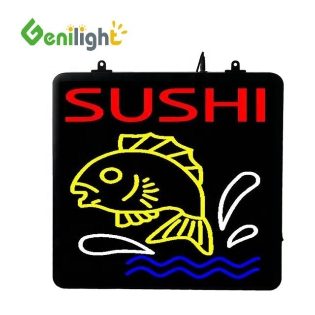 53 * 45cm Custom LED Neon Abierto para la pesca Aplicación de la tienda ABS Outframe y función de pantalla de animación