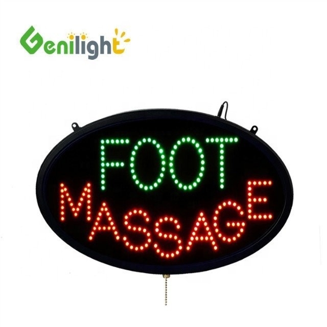 58*36 Full Color Animated Foot Massage LED Open Sign con tabla de PCB Tabla delantera