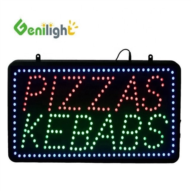 Display eléctrico de LED de desplazamiento programable Genilight interior 56 * 33cm para PIZZAS KEBABS