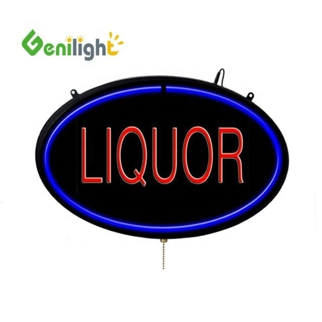 Signo de neón LED de alta densidad de píxeles LIQUOR para tienda DC12V Outframe ABS Open-Mold