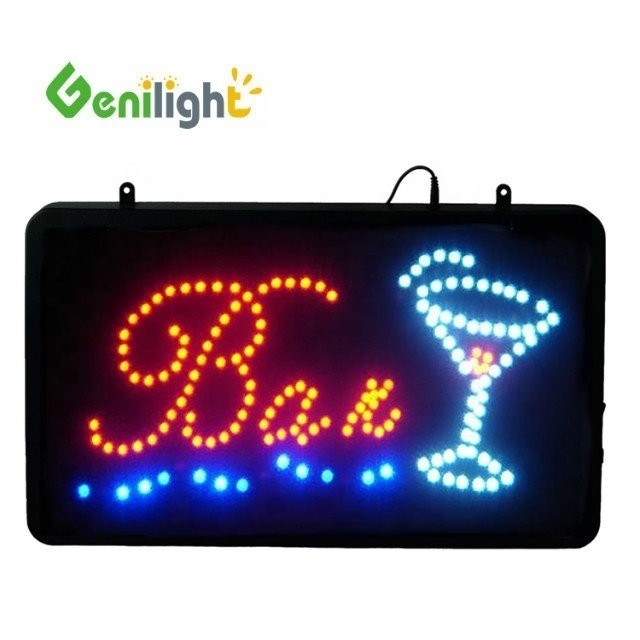 Mensaje en movimiento colorido LED Publicación BAR Signo abierto con mensaje personalizable