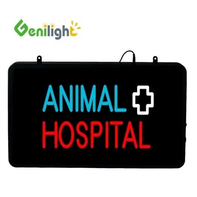 ABS de molde abierto Outframe Genilight 56*33 cm ANIMAL HOSPITAL LED Signo de neón para decoración de paredes