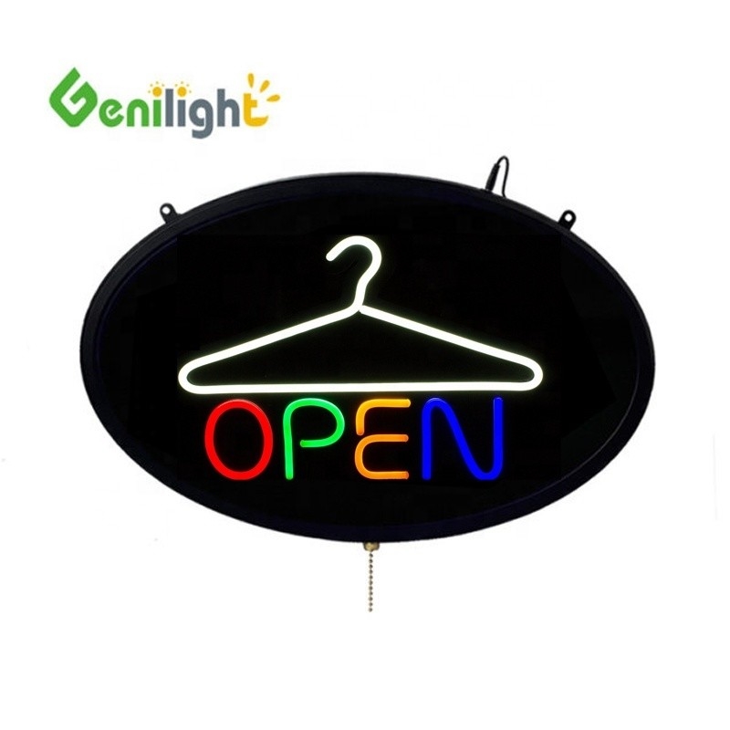 Indoor Genilight Óvalo 58 * 36cm LED colgador de abrigo señal de neón con pitch de píxeles