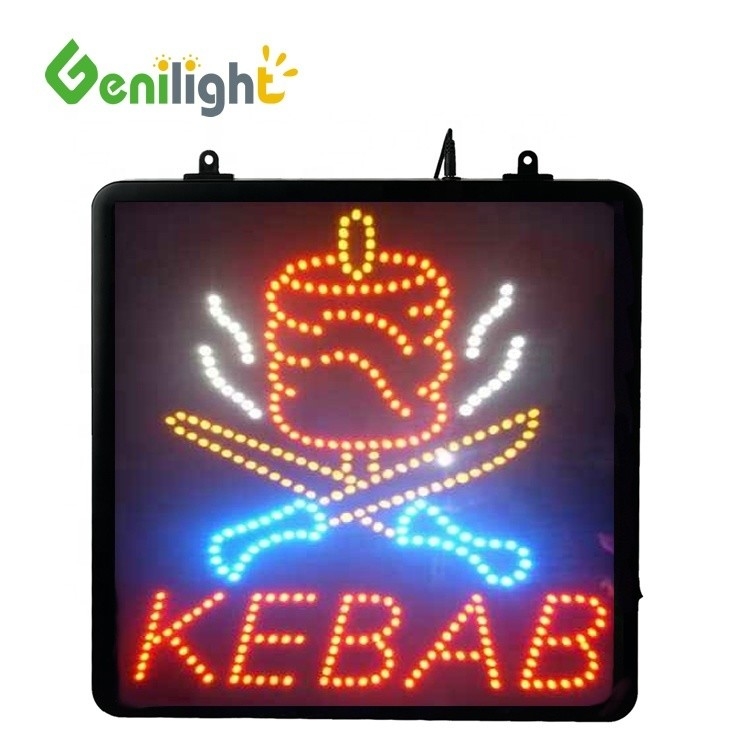 Genilight Indoor 22*13 pulgadas DC12V Kebab Led Open Light Sign con diseño súper popular