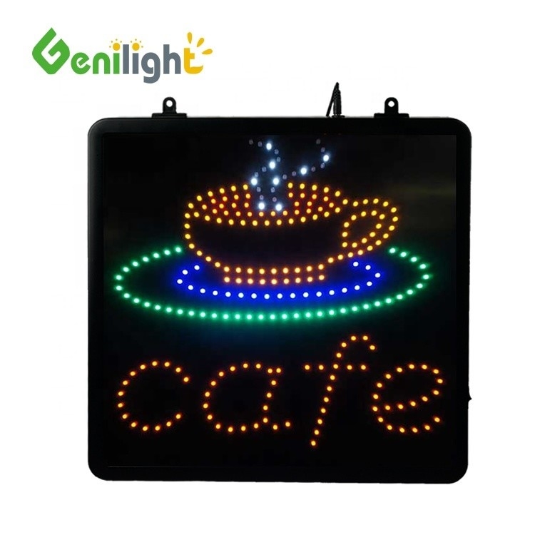 53*45 cm Animación LED de movimiento Business Cafe Club Signo de encendido/apagado Interruptor Luz brillante abierta LED de neón