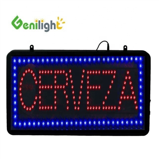 Super brillo de interior LED personalizado CERVEZA pantalla abierta para cerveza bar de Genilight