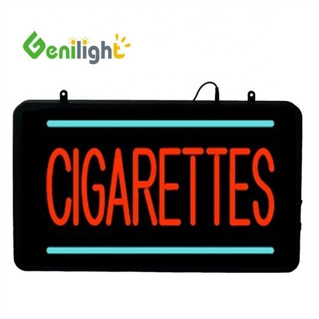 Genilight 22 * 13 pulgadas de acrílico LED neón señal para cigarrillos y CE RoHS certificado