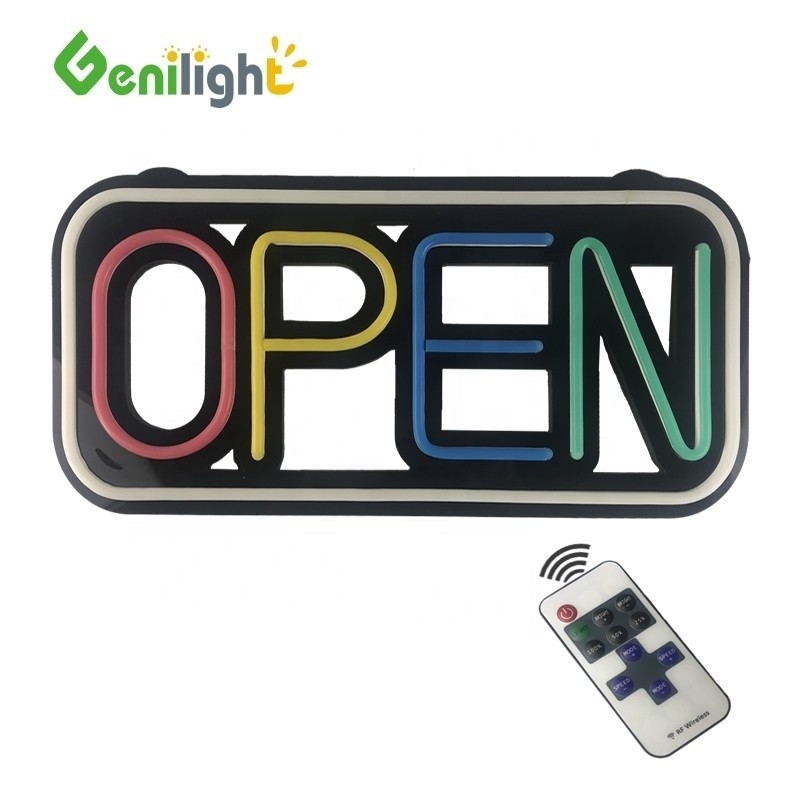 AC 110 V-240 V Voltado Multicolor LED Open Neon Sign con fuente de alimentación y diseño personalizado