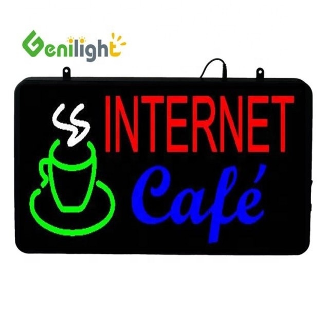 Función de pantalla de animación DC 12V Indoor LED Cafe Neon Sign con marco abierto de molde ABS