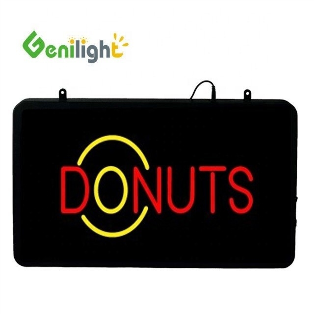 Genilight 56*33cm Electrónica DC12V Donuts Animado LED Neon Sign para la tienda de postres