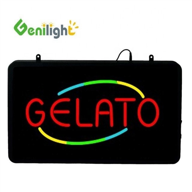 Profundidad de color RGB de 22 * 13 pulgadas Genilight GELATO Cajas de luz publicitarias para heladería