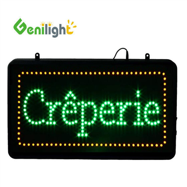 Tipo OEM Genilight Interior 22 * 13 pulgadas DC12v Profesional CREPERIE luz LED señal abierta