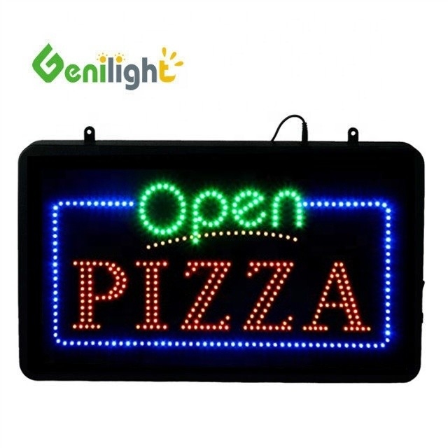 Signo de pizzaría LED ABS de molde abierto para interiores Genilight 22 * 13 pulgadas DC12V CE y certificado RoHS