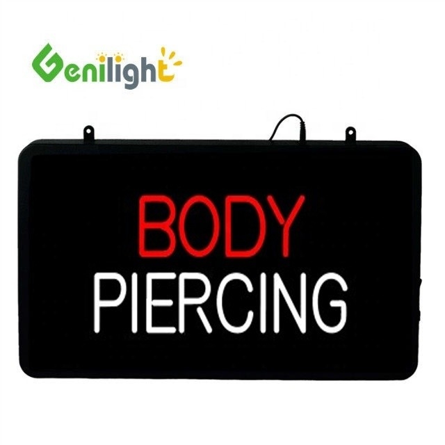 Perforación corporal y tatuajes LED Neon Sign Genilight 56 * 33 cm con tablero frontal acrílico