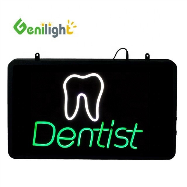 Restaurante Hotel Suministros de tamaño personalizado LED neón carta de signo con logotipo de dientes por Genilight